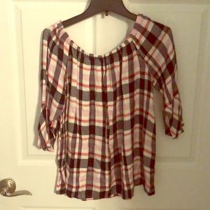 Plaid Pull over top
